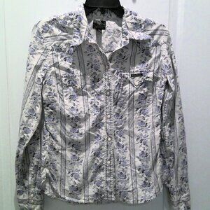 469Lucky Brand Women's Floral Print Western Style Long-Sleeve Pearl Snap Size M